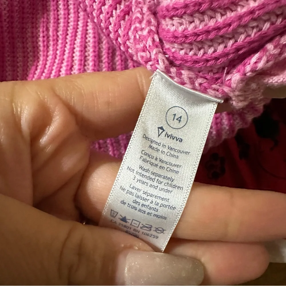 Ivivva By Lululemon Girls Size 14 To The Moon Pink One Snap Cardigan Hoodie